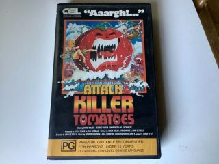 Vhs Rare Find Horror.  Attack Of The Killer Tomatoes.  Cel Release