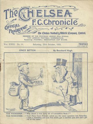 Rare Pre - Ww2 War Football Programme Chelsea V Bolton Wanderers 1935