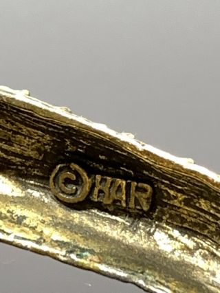 Rare Vintage Signed HAR Fantasy Green Enamel Rhinestone Dragon Clamper Bracelet 3