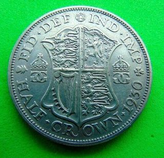 Rare Very Fine 1930 George V Silver Halfcrown 2/6.  Lucido_8 Coins