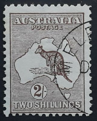Rare 1913 Australia 2/ - Brown Kangaroo Stamp 1st Wmk Cto Cancel No Gum