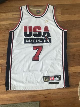 Rare Nike 1992 Usa Olympics Dream Team Larry Bird 7 Basketball Jersey - Large