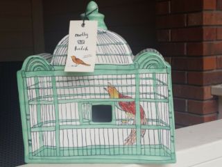 Rare Molly Hatch Anthropologie Birdhouse W/ Tag Hard - To - Find Birdcage