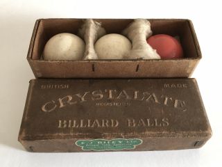 Rare Ej Riley Crystalate Billiard Balls Box