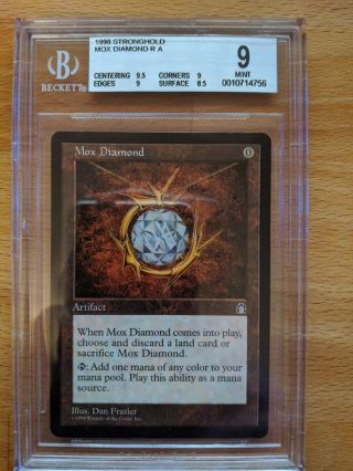Mox Diamond Stronghold Mtg Magic Bgs 9.  0 Us 3 Day