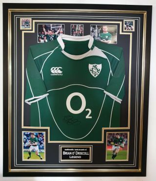 Rare Ireland Brian O Driscoll Signed Shirt Autographed Jersey Display
