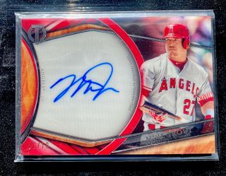 2018 Topps Tribute Mike Trout On Card Autograph Auto Ssp Rare D /10 Mvp