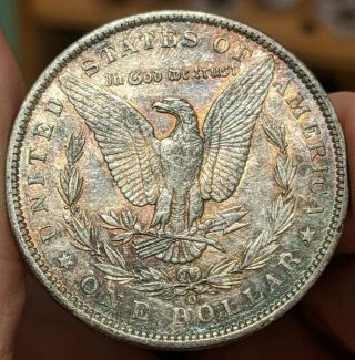 1891 - 0 Morgan Silver Dollar Toned Uncirculated Details Cleaned Color RARE KEY 2