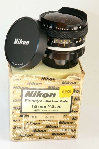Rare Nikon Nkkor Fisheye 16mm F3.  5 16/3.  5 Non Ai Interchangeable Filters Lens