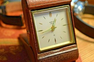 Rare Angelus Midget Travel Alarm Clock,  Angelus 8 Day Swiss Movement,