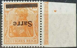 German Sarre " Saargebiet " Error,  Rare Signed Bpp Very Fine Stamps Mnh 25