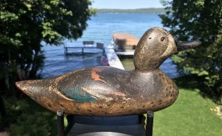 Vintage Dodge/mason Blue - Winged Teal Drake Duck Decoy Paint Rare,  Rare
