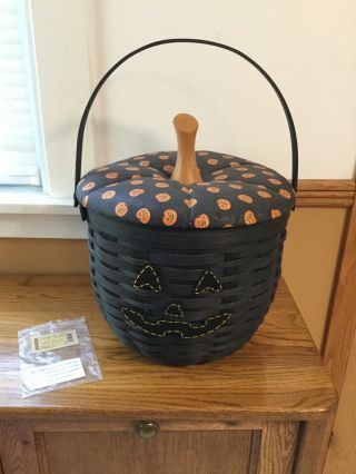 Rare Longaberger Large Black Pumpkin Basket