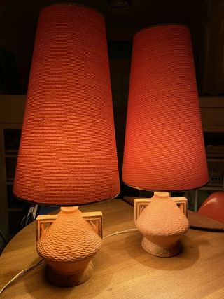 Vintage 60’s Lamps Mid Century Asian Ceramic Retro Atomic Chalkware Rare