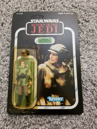 Vintage Star Wars 1983 Princess Leia Combat Poncho Rotj Card Back Moc