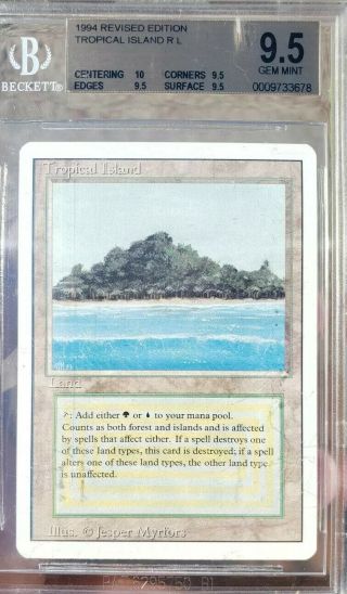 Vintage Magic | MTG BGS 9.  5 Revised Tropical Island,  QUAD,  10, 2
