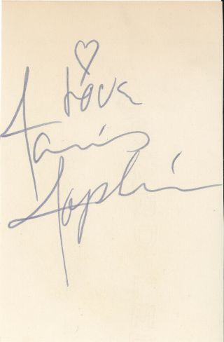 Rare Janis Joplin Large Signature Authenticated