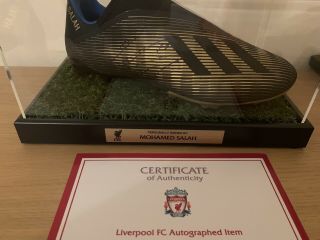 Rare Mo Salah Signed Adidas Boot In Case With Official Lfc Liverpool Egypt