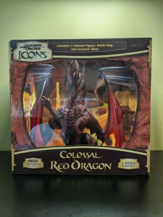 Colossal Red Dragon D&d Icons Rare Figure.  Dungeons And Dragons Huge Miniature