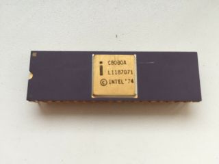 Intel C8080,  8080 Cpu,  Extreme Rare Purple Ceramic Version,  Vintage Cpu,  Nos