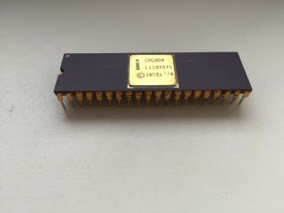 Intel C8080,  8080 CPU,  extreme rare purple ceramic version,  vintage CPU,  NOS 2