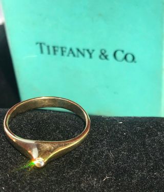 Tiffany & Co 18k Yellow Gold Diamond Elsa Peretti Pointed Top Ring Size 7.  5 Rare