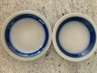 Heath Ceramics Salad Plates,  2,  Blue With White 7.  5 " Rare