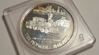 Rare 1oz Silver Round Midway Railway Historical Society - " The Pioneer "