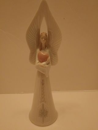 Lladro Rare Collectibles 1987 Hand Made Figurine Angel Heart Bell