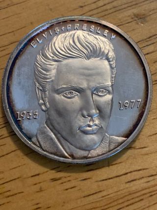 Elvis Presley The King Of Rock & Roll Coin 1 Troy Oz.  999 Fine Silver Rare Round