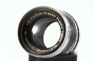 Very Rare Nippon Kogaku Nikkor H C 5cm F2 Collapsible Ltm39 Lens,  From Jp 8112