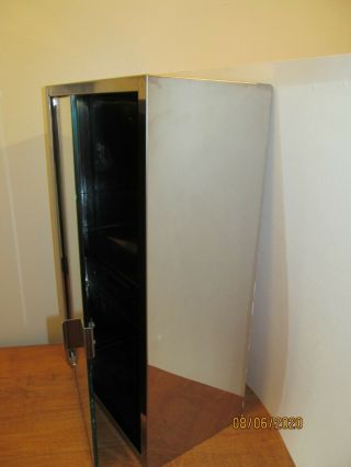 Medicine Cabinet Stainless Steel Aluminum Wall Mount Bath Mirrored Door Rare 3