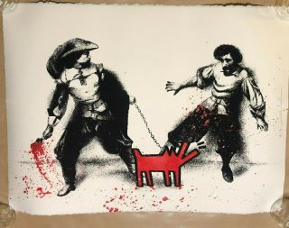 Mr Brainwash - " Watch Out " - Keith Haring - Rare - Art Print - Signed - Rembrandt