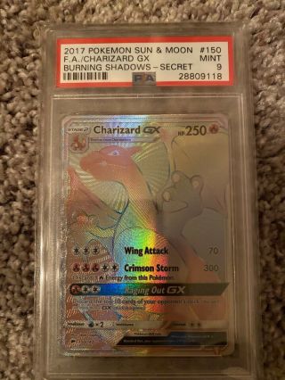 Charizard Gx 150/147 Secret Rare Psa 9 2017 Pokemon Burning Shadows