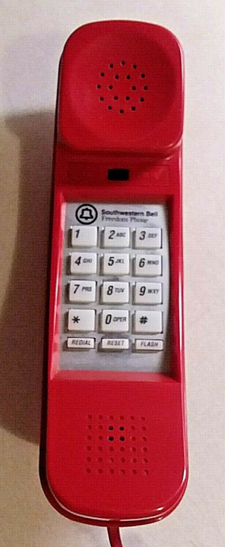 VINTAGE SOUTHWESTERN BELL HAC FC2556 FREEDOM PHONE WALL RED - VERY RARE 3