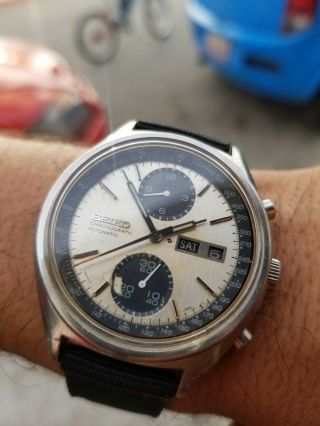 Rare Vintage Seiko Panda 6138 - 8021 Chronograph Watch - Cw