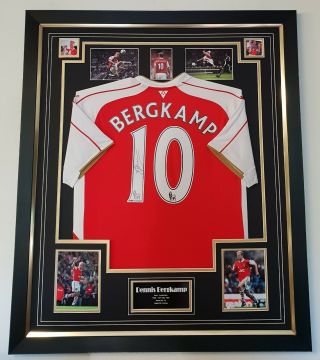 Rare Dennis Bergkamp Of Arsenal Signed Shirt Autographed Jersey Display