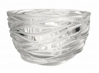Rare Tiffany & Co Wave Crystal Bowl Signed E Brost 9 3/8
