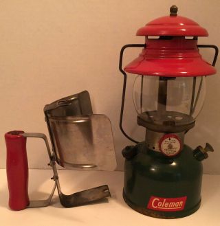 Vintage Coleman Christmas Lantern 200a Single Mantle 11/51 With Heat Shield Rare