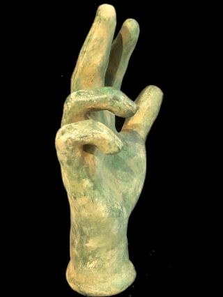 RARE ANCIENT ROMAN BRONZE LIFE SIZED HAND STATUE - 200 - 400 AD 2