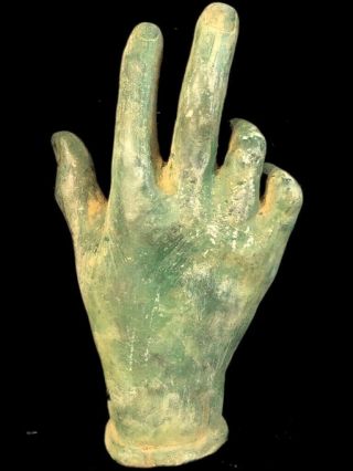 RARE ANCIENT ROMAN BRONZE LIFE SIZED HAND STATUE - 200 - 400 AD 3