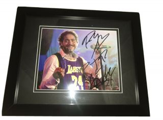 Post Malone Signed Autographed Framed 8x10 Photo Kobe Bryant Lakers Rare Jsa