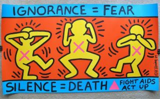 Keith Haring - Act Up - Fight Aids - Poster - Rare