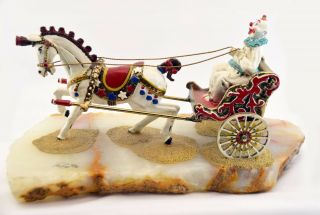 Rare Ron Lee Clown Horse Cart " Ben Him " Collectible Figurine