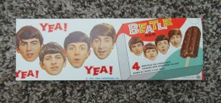Beatles Very Rare Orig 1965 Beatles Ice Cream Bar Promotional Flier