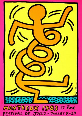 Keith Haring Montreux Jazz Festival 1983 Poster Very Rare