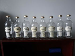 8 Rare Hennessy Pure White Cognac Empty Liquor Bottles