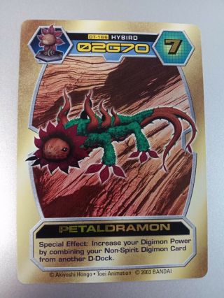 Digimon D - Tector Card Series 4 Petaldramon Dt - 166 Asia Exclusive Gold Rare