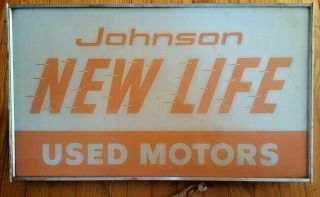 Rare Vintage Authentic Johnson Omc Motor Boat Light Display Sign Advertisement