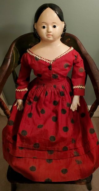 23 " Antique Pre - Greiner Doll With Very Rare Glass Eyes